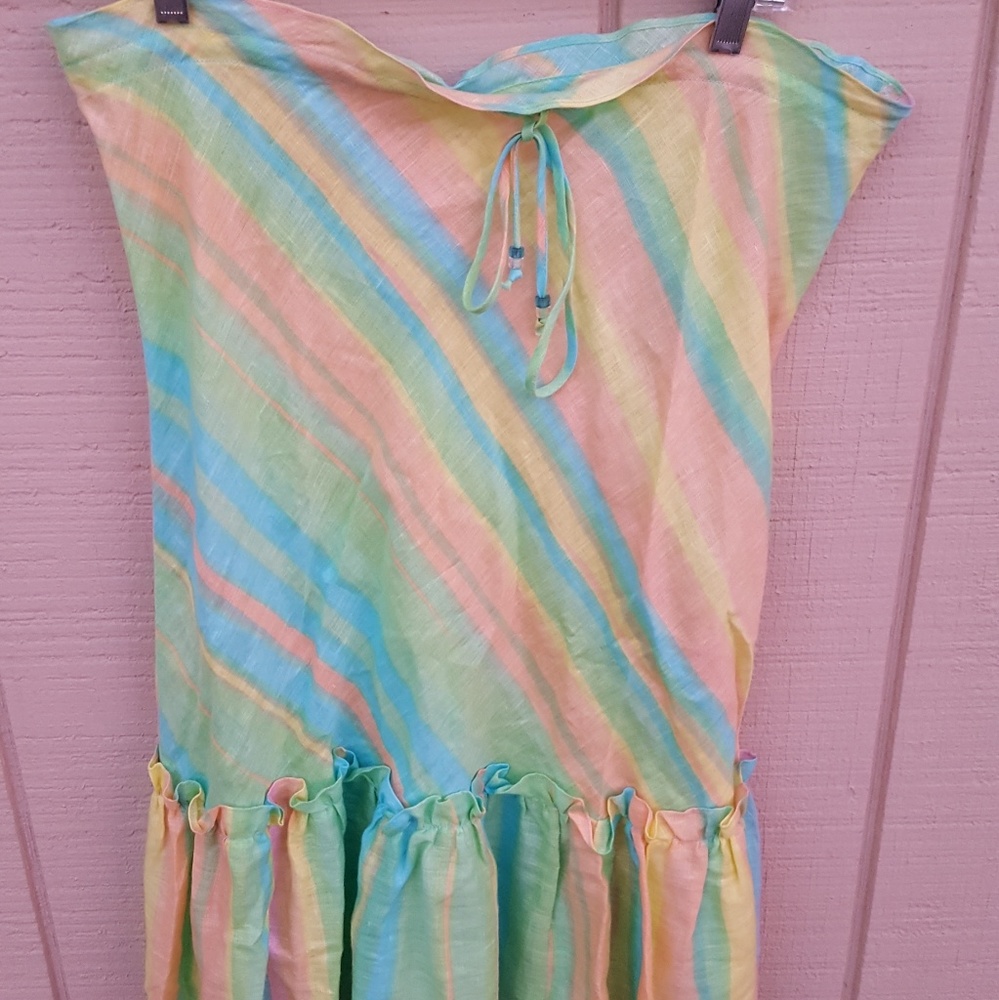 Milly of New York MED Linen Sherbet Stripe Skirt
